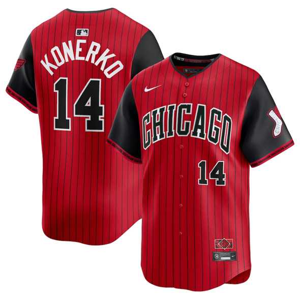 Men%27s Chicago White Sox #14 Paul Konerko Red Black 2025 City Connect Limited Stitched Jersey Dzhi->chicago white sox->MLB Jersey